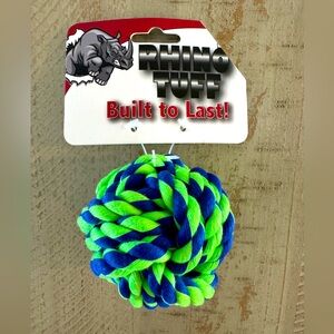 Rhino Tuff Durable Blue and Green Dog Chew and Chase Toy
